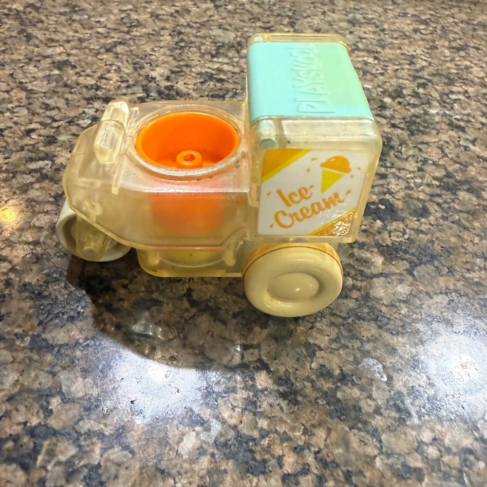 Vintage Playskool Ice Cream Truck Clear Toy Visible Gears